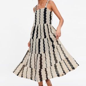 Zara Striped texture weave dress